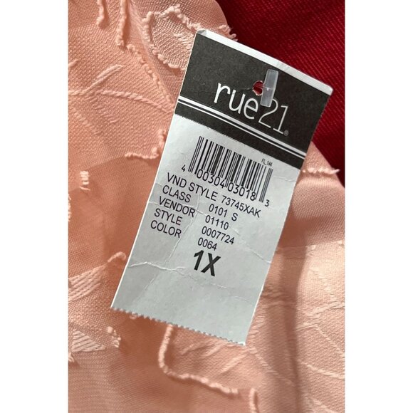 Rue 21 - Women's Summer Sleeveless High Low Hem Ruffle Floral Dress - Pink - 1X - Picture 8 of 16